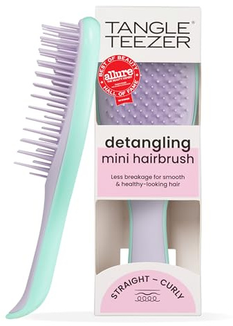 Tangle Teezer | The Mini Ultimate Detangler Hairbrush |Gentle on Wet Hair | Two-Tiered Teeth & Comfortable Handle | Ideal for Kids And Travel | Reduces Knots & Breakage | Wisteria Leaf
