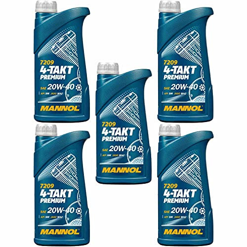 QR-Parts Set 85457386 MN7209-1 5x MANNOL 1 Liter 7209 4-Takt Premium Motorradöl API SM JASO MA2