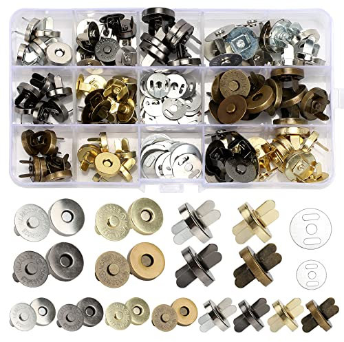 48 Stück Magnetknöpfe 14mm 18mm Magnetverschluss Tasche 4 Farben Magnetische Knöpfe Magnetverschluss Nähen Handwork für Kleidung Mäntel Jacken Windbreaker Geldtasche Rucksack