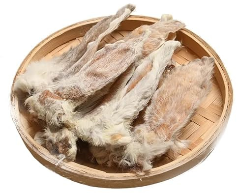 Air Dried Rabbit Ears - Dehydrated Rabbit Ears for Dogs & Cats, Rabbit Ear with Fur - high Value Dog Training Treat Healthy Snack 70g per Bag (8-15 Ears)