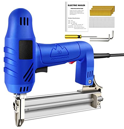 Heavy Duty Staple Gun Electric Upholstery Staple Gun for Upholstery, 2 in 1 Nail & Staple Gun Nail Gun Electric, 15-32mm 18 Gauge 240V - Soft Grip Handle, for Picture Frames, Panelling