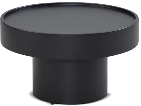 Wohnling Couchtisch 60x60x36 cm Metall Schwarz Sofatisch Rund, Wohnzimmertisch in Pilz-Form, Design Kaffeetisch Eisen, Kleiner Tisch Beistelltisch Wohnzimmer Modern