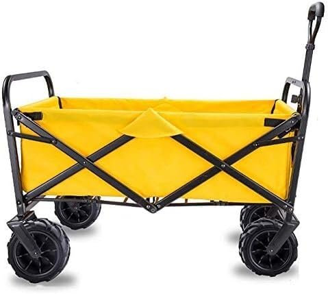 Kundvagn Foldbar campingvagn/vagn - Robust stålram Trädgård/strandvagn/vagn handkärra