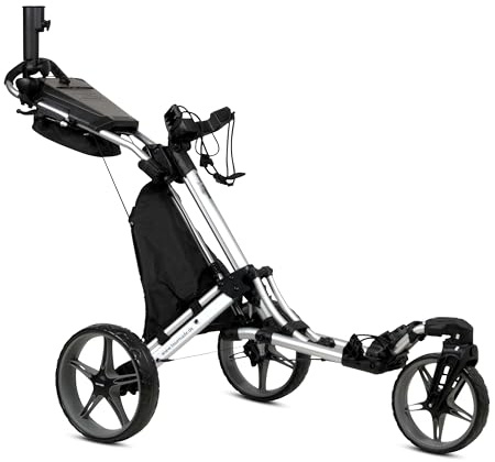 tour made RT-150 Swivel I Push - Carro de golf plegable, carga de hasta 25 kg, marco de aluminio fuerte, incluye bolsa isotérmica, calidad de marca alemana, muchos accesorios incluidos