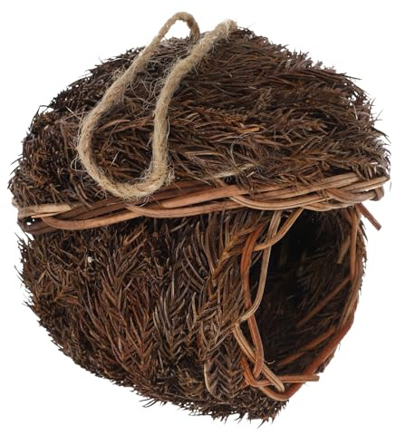Beavorty Woven Hanging Bird Nest Made of Sturdy Plastic to Attract Birds and Provide Comfortable Shelter for Backyard and Garden Decor for Outdoor Use Random Color