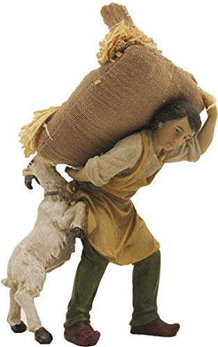 Dekop Knecht mit Strohsack und Ziege, geeignet für 11cm Krippenfiguren (44635100242)