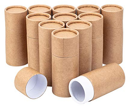 BENECREAT 12 PCS 50 ML Burlywood Kraft Tubes en Carton Ronde Conteneurs en Papier Kraft pour Crayons Thé Caddy Café Cosmétique Artisanat Emballage Cadeau