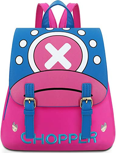 Roffatide Anime Backpack Women Pink Mini Synthetic Leather Flap Print Back Pack