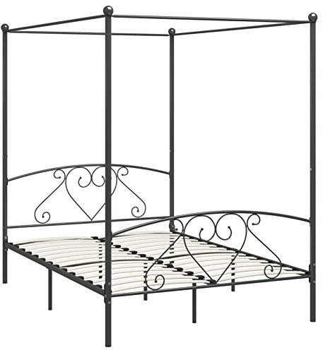 Tidyard Himmelbett Bett Bettgestell Einzelbett Metallbett Bettrahmen Lattenrost aus massivem Metall,Schlafzimmerbett Polsterbett Schlafzimmermöbel Bettrahmen Ehebett 100x200/140 x 200/180 x 200 cm