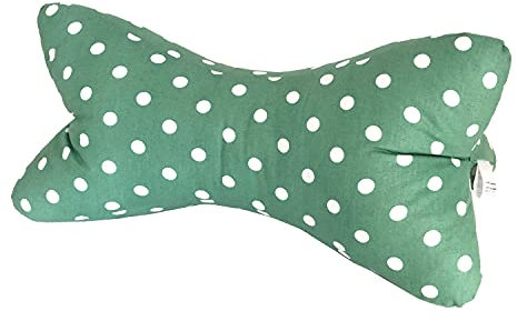 Dr. Berger Leseknochen Nackenrolle Kissen Buchkissen Fernsehkissen - 100% Baumwolle Dekokissen als Buchstütze Tabletkissen TV, ergonomisches Nackenkissen mit Punktmuster, Lesekissen für bequemes Lesen