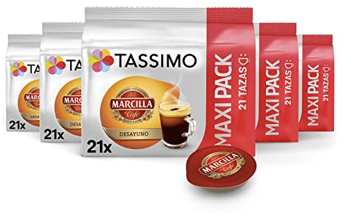 Tassimo Cápsulas de Café Marcilla Desayuno Big Pack | 105 Cápsulas Compatibles con Cafetera Tassimo - 5PACK - Amazon Exclusive