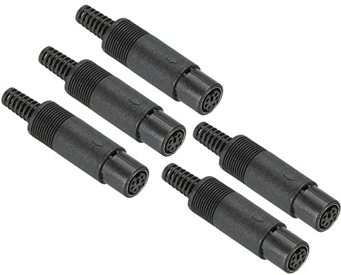 PATIKIL S-Vidéo DIN Mini Femelle Prise 6 Broche Signal Transmission pour TV, Lecteur DVD Paquet de 5