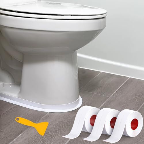 Digtokore Bath Sealant Strip - 3 Rolls Waterproof Caulk Strip White Tape for Bathroom, Kitchen, Bathtub, Toilet, Wall Floor with Sealing Tool