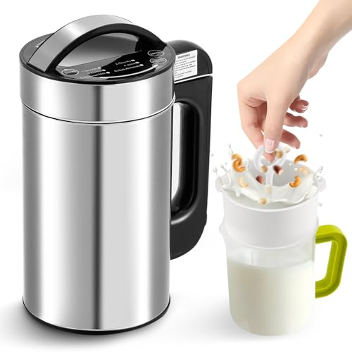Moongiantgo Nut Milk Maker Machine 1L, 7-in-1 Soy Milk Maker with Recipe, Suitable for Soybean Milk, Almond Milk, Vegan Milk, Oat Milk, Plant Based Milk, Porridge, Paste, Juice, Self-Cleaning, 220V