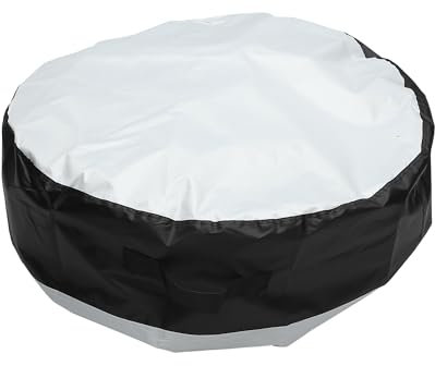 INFINAUTO Copertura Pneumatici, Taglia Grande 100cm Diametro 57cm Altezza Coperture Pneumatici per Veicoli Leggeri in Tessuto Oxford 210D Nero Grigio Chiaro, 1 Pezzo