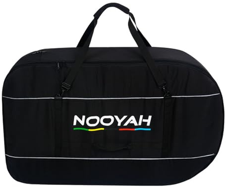 Folding Bike Travel Bag, Heavy Duty 840D Transport Bicycle Storage Bag with Strong Webbing for 26-29 in Mountain 700C Road Bike MTB, Portable Folding Cycling Bags Waterproof for Airplane Shipping