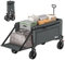Outsunny Festival Trolley on Wheels, 150L Folding Camping Trolley Cart with Openable Sides, Adjustable Handle and Brakes for Shopping Beach Garden Fishing, Grey