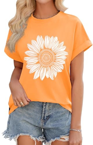 Lonya Tee Shirt Femme D'été Débardeur à Manches Courtes Rayures T-Shirts Col Ras Élégant Base Hauts Tuniques Top