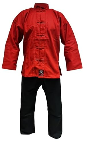 Budodrake Kung Fu Anzug Shaolin rot-schwarz (170)