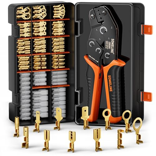 SOMELINE Crimpadora Terminales Cables Electricos, 12 tipos 0,25 – 2.5mm², Alicates Conectores, Herramientas Electricista, Alicates de Terminales Crimpadora, ferramentas