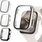 Fullife 3 Pack Screen Protector 40mm Compatible for Apple Watch Series 6/5/4/SE(2024-2020) with 9H Tempered Glass,Overall Shockproof Cover Protective Case for iWatch 40mm(Black/Starlight/Transparent)