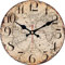 VIKMARI Wanduhr Vintage Holz wanduhr Ohne Tickgeräusche, Runde Rustikale Vintage wanduhr Dekoration für Küche Wohnzimmer Schlafzimmer Büro Schule, Karte Muster, 30CM/12Zoll