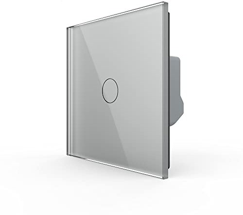 LIVOLO ZigBee smartes einfaches Dimmer Schalter dimmbarer Lichtschalter Touch Wandschalter Glasrahmen Glasblende in Grau VL-FC1D2Z-2G-C1-15