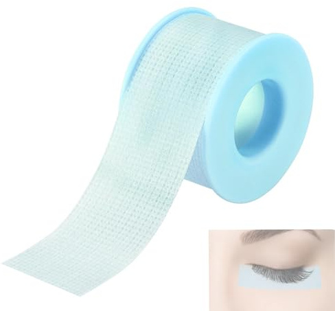 ieron Lash Tape, Cinta adhesiva de gel de silicona para pestañas, Cinta sensible debajo de los ojos, Cinta médica de extensión de pestañas microporosa (0,98 pulgadas x 3,9 yardas, 1 rollo) Azul