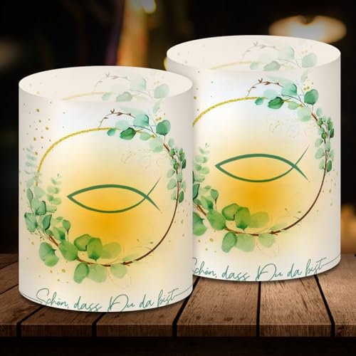 Atuoxing 12pcs Tatuaggi per Candele, Adesivi Comunione per Candele, Candela Battesimo Decorazion, Adesivi per Candele per Decorare la Cresima, la Comunione o il Battesimo (C)