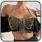 Ushiny Sexy Körperkette BH Gold Quaste Brustketten Körperzubehör Rave Kette Strand Bikini Körperkette Schmuck für Frauen und Mädchen