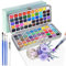 Ccfoud Aquarellfarben Set, 100 Lebendige Farben in Tragbarer Box, Inklusive Metallic und Fluoreszenzfarben, Perfektes Reise Wasserfarben Set für Künstler, Hobbymaler und Malerei Liebhaber (100 Farben)