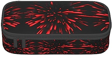SDEGTHO Explosion Burst Red And Black Pencil Case Large Capacity Pencil Pouch Pen Bag, Stationery Pouch Pen Case For Office