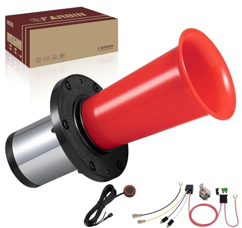 FARBIN Retro Hupe Antik Signalhorn Ahooga Hupe für Auto LKW alte Oldtimer Hupen Old Style Car Horn 12V 130db Klassisch Vintage Metall