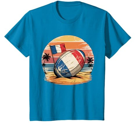 Maillot du Rugby XV de France Beach Rugby Enfant Plage Homme T-Shirt