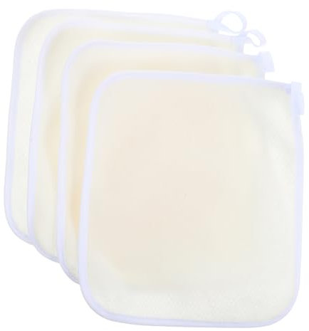 VALICLUD 4stücke Peeling-waschlappen Für Dusche Doppelseitig Körper Und Gesichtswäscher Sanft Gewebt Badetücher Für Männer Und Frauen Beige