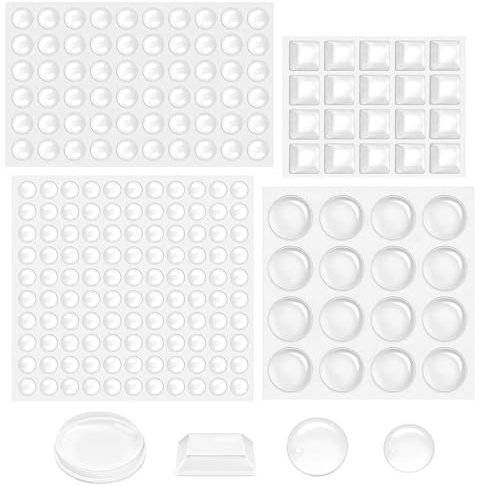 EOPUOZS Lagrimas Silicona Adhesivas, 206 Piezas Protector Antigolpes, Búfer Muebles, Silenciosos, Ideales para Puertas, Muebles, Armarios, Cajones, Teclados (4 Tamaños)