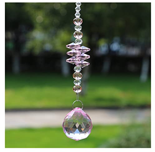 1 Confezione di Sfere di Cristallo in Vetro per Dario, Prisma, Ciondolo a Forma di Sfera, Decorazione per la casa (Verde, Sfera da 40 mm) (Sfera Rosa da 40 mm)