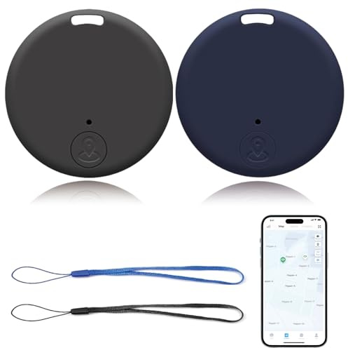 2PCS Traceur GPS Bluetooth 5.2, Localisateur d'Objets Compatible iOS et Android, Mini Balise GPS pour Clés, Portefeuille, Chien, Chat, Enfant, Alarme Sonore, Batterie Remplaçable