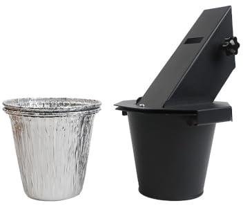 Vilgftyiet Juego de bandeja de goteo y 2 forros de aluminio para parrilla, cubo de grasa deslizante de 45° para una fácil limpieza, construcción de metal resistente al óxido para barbacoa y cocina al