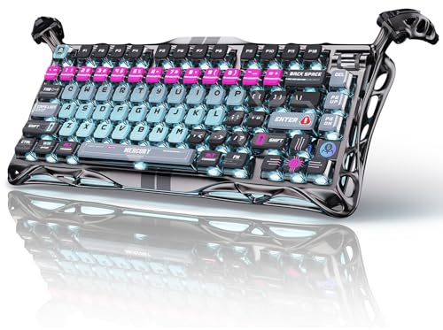 GravaStar Mercury V75 Pro HE Keyboard – 75% Layout Gaming Keyboard, Hall‑Effect Magnetic Switches, Only Wired, Hot‑Swappable, 8000 Hz Polling, Dual‑Zone RGB, Semi‑Aluminum Frame with Cyberpunk