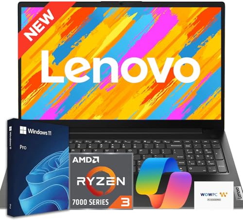 Lenovo Notebook aziendale V15 edizione 2026, AMD Ryzen serie 3 7000 (Beat i7-1065G7), display FHD da 15,6 pollici, RAM DDR5 da 16 GB, SSD NVMe da 1 TB, Wi-Fi 6, RJ-45, Dolby Audio, Windows 11 Pro