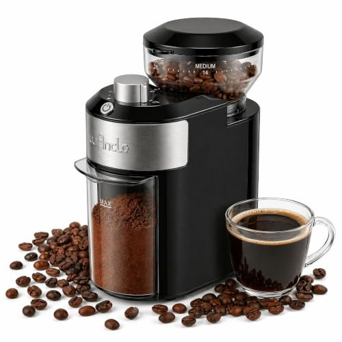 Wancle Macinacaffè – Macinacaffè elettrico regolabile con 28 livelli di macinatura - macinatura precisa per 2-12 tazze - Per Espresso, caffè filtro e French Press, 220V