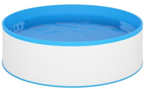 Piscina con skimmer sospeso e pompa, 350 x 90 cm, con parete in acciaio bianco, con rivestimento in PVC, capacità 7200 l, piscina da giardino con filtro e pompa, per piscina estiva
