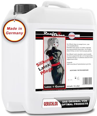 Optimal Products Latexpflege REALSHINE Silikonöl 5l Kanister I dermatologisch getestetes Öl für Latex I professionelle Gummipflege & ergiebige Anziehhilfe I geruchslose Latexpflege für Hochglanz-Optik