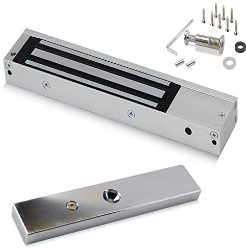 SecureMyDoor Magnetic Door Lock - Fail Safe 272KG Holding Force - Mini Magnet EM Maglock for Out Swinging Doors - Ideal for Commercial, Residential, and Industrial Buildings.