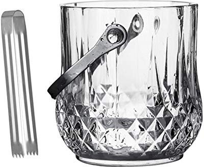 Glas Klar Eiseimer Eisbehälter Getränke Kühler,champagner Sektkühler,eiskübel,isolierung Eiseimer Eisbehälter Mit Eis Zangen,elegante Crystal Champagnerr Kühler Für Bar-a 12x13x10cm(5x5x4inch)