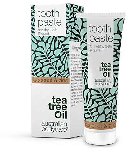 Toothpaste with Tea Tree Oil, Coconut & Zinc - 75ml | Counteracts Bacteria | Against Dental Plaque | Daily Care for Periodontitis and Bleeding Gums | Coconut Oil Provides a Natural whitening Effect