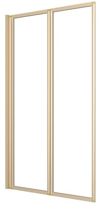 Marwell Badewannenfaltwand Double Gold 120x70cm - Duschwand für Badewanne mit 4mm Einscheibensicherheitsglas - Zwei schwenkbare Faltwände - hochwertige Aluminiumrahmen