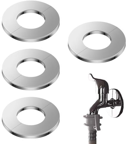 HunicandIU Sanitary Cover Plates, Toilet Flange Cover - Pack of 4 Rosette Ring Shower Fitting Cover Plate, Shower Rosette Plate, Sanitary Cover Plate for Corner Valve Holes, Water Pipes