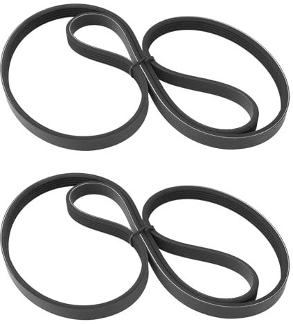 YINETTECH Lot de 2 courroies en caoutchouc Poly V nervurées pour PJ 1210J5 1210PJ5 5PJ1210 Compatible avec Candy Hoover Machine à laver lave-vaisselle 1210 x 2,34 x 3,5 mm